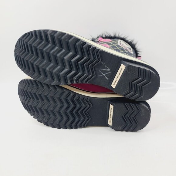 Sorel Women's Black Pink Torino Glossy Fur Ankle Winter Snow Boots Size 9 - Picture 5 of 8